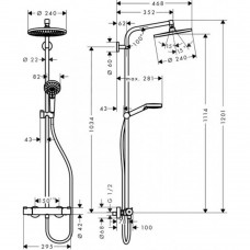 27267000 Crometta S 240 1jet Showerpipe Душова система д/душа (1 сорт) 27267000 Crometta S 240 1jet Showerpipe Душова система д/душа (1 сорт)