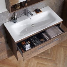 500.997.00.1 Вбудовуваний умивальник Geberit Selnova Square 100см, отвір для змішувача в центрі, перелив видимий (1 сорт)