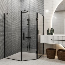 SE0140B ART 3.0 Душова кабіна, п'ятикутна, розпашна, 900*900, без піддона, скло прозоре, чорна матова (1 сорт) SE0140B ART 3.0 Душова кабіна, п'ятикутна, розпашна, 900*900, без піддона, скло прозоре, чорна матова (1 сорт)