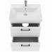 454060W Urbanis Тумба 60 см з раковиною та чорними ручками, біла (1 сорт)