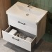 454080W Urbanis Тумба 80 см з раковиною та чорними ручками, біла (1 сорт)