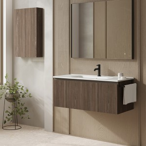131795+126225 Тумба VORA 100 1 ящ, +   раковина біла ENZO,  WALNUT NOTE (1 сорт)