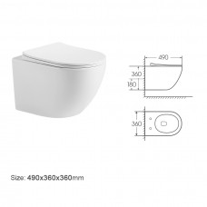 3303033 Lite Підвісний унітаз з кришкою soft-close, Vortex Flush, білий глянець ### (1 сорт)