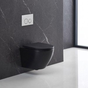DFL0460111MB Flow Унітаз підвісний 495x365x365mm з кришкою soft-close, Vortex Flush, матовий чорний (1 сорт)