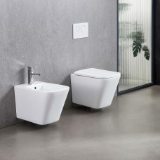 DFL0520400W Flow square Біде 485x345x330мм з отвором під змішувач, білий глянець (1 сорт)