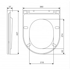 DFL0460111MB Flow Кришка для унітазу з soft-close механізмом, матовий чорний (1 сорт)