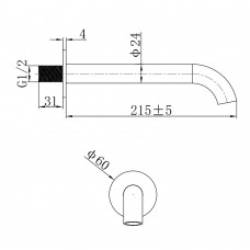 D119100000001BG Flow Вилив для ванни, brushed gold (1 сорт)