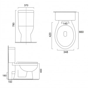 PC001C010W Carlos Унітаз-компакт з кришкою soft-close, білий (1 сорт)