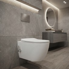 FE322-34CB00E-0002  FREE Унітаз-біде підвісний з кришкою Soft Closing , інтегрованим змішувачем, безобідковий, білий (1 сорт)