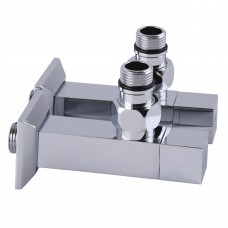 Набір Кран напівобертовий кутовий з американкою SOLOMON LUX 1/2″ CUBE CHROM 8888 (1уп.)