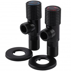 !!Набір кранів кутових кераміка SOLOMON EXCLUSIVE 1/2″X1/2″ 9889 BB (BLACK/BLACK) (комплект2шт.)